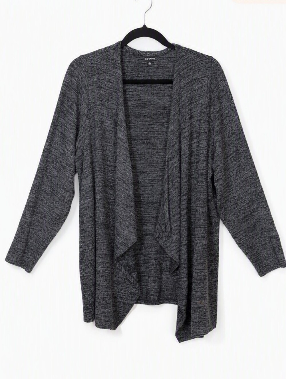 Torrid Charcoal Marled Open Front Draped Cardigan Womens Size 2X Grey Knit